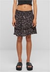 Urban Classics Kort volangkjol med blommönster (L,black)