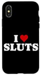 iPhone X/XS I Love Sluts, funny, retro I heart Sluts classic design Case