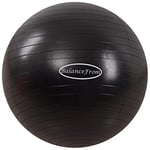 Signature Fitness Ballon d'exercice Anti-éclatement et antidérapant pour Yoga, Fitness, Accouchement avec Pompe Rapide, capacité de 0,9 kg, Noir, 55,9 cm, M