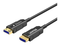 Unitek - High Speed - HDMI-kabel - HDMI hann til HDMI hann - 50 m - skjermet hybrid kobber/fiber-optikk - svart - Active Optical Cable (AOC), 4K 60Hz støtte, up to 18 Gbps data transfer rate