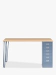Bisley MultiDesk Oak Veneer Home Office Desk with 6 Drawers, 140cm