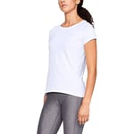 Under Armour Women's Compression Undershirt For Exercise, Gym Top With Heatgear Fabric, White, Xl