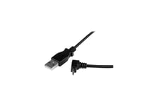 StarTech.com 1m Micro USB Cable Cord - A to Up Angle Micro B - Up Angled Micro USB Cable - 1x USB A (M), 1x USB Micro B (M) - Black (USBAUB1MU) - USB-kabel - Micro-USB Type B til USB - 1 m