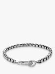 AllSaints Men's Single Box Chain Flex Link Bracelet, Silver