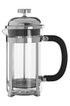 Premier Housewares Cafetiere Coffee Maker Clear Glass French Press Coffee Maker Silver Frame Stainless Steel Coffee Caffettiera 20 x 16 x 9 Cm