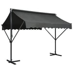vidaXL Free Standing Awning UV Weather Resistant Outdoor Garden Patio Umbrella Sunshade Canopy 300x300cm Anthracite