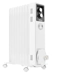 Dimplex 2kW Oil filled radiator with electronic 24 hour timer, LCD screen, thermostat and 3 heat settings, X-078070, White