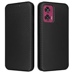 SKALO Motorola Edge 50 Fusion Carbon Fiber Plånboksfodral - Svart Svart