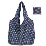 Extra Large Reusable Foldable Ladies Shopping Bag Eco Tote Handbag Fold Away Shopper Bag UK (Classic Polka Dot)