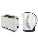 Kitchen Perfected Jug Kettle & 2 Slice Wide Slot Toaster Set - Cream