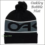 Oakley Men's Bobble Cap Black And Grey Beanie Hat NEW