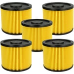 Vhbw - Lot de 5x filtres à cartouche compatible avec Einhell rt-vc 1630 sa, rt-vc 1600 e, Inox 1500, Inox 30 a, te-vc 1820AS, tc-vc 1820 sa aspirateur