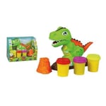 JUGATOYS- Bateaux à pâte à Modeler avec Dinosaure, 3 Pots et moules 25 x 19 x 15 cm No aplica Argile, 8436585223015, Multicolore