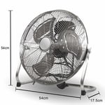 18" Chrome High Velocity Industrial 3 Speed Free Standing Large Fan Low Noise