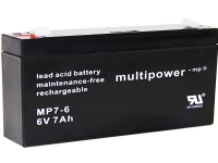 multipower PB-6-7-4,8 MP7-6 Blybatteri 6 V 7 Ah Blyfilt (B x H x D) 151 x 100 x 34 mm Plattkontakt 4,8 mm Underhållsfritt, låg självurladdning