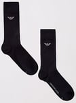 Emporio Armani Bodywear Dressy Cotton 3 Pack Short Socks, Navy, Size S/M, Men