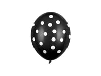 Svarta Ballonger Med Vita Prickar