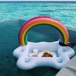 Zcm Swimming ring Summer Party Bucket Rainbow Cloud Cup Holder Inflatable Pool Float Cooler Table Bar Swimming Ring (Color : A)