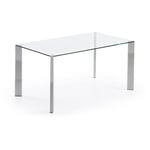 KAVE HOME Table de salle à manger Spot rectangulaire 162 x 92 cm en verre et pieds acier - Transparent Kave Home