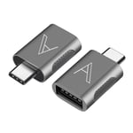 ALPHA USB C to USB Adapter(2 Pack),USB-C to USB 3.0 Adapter,USB Type-C to USB,Thunderbolt 3 to USB Female Adapter OTG for MacBook Pro 2019/2018/2017,MacBook Air 2018 (Gray)