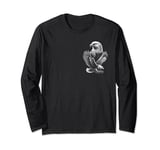 Cool Eagle in Flight and Proud Pose Portrait on Chest Long Sleeve T-Shirt