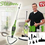 10 in 1 Hot Steam Mop Cleaner Floor Carpet Window Washer Hand Steamer Cleaning