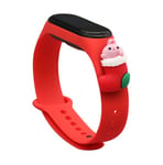 Rem Xmas Armband för Xiaomi Mi Band 4 / Mi Band 3 Jul Silikon Armband Röd (Santa 1)