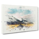 Road to the Mountains in Iceland in Abstract Canvas Print for Living Room Bedroom Home Office Décor, Wall Art Picture Ready to Hang, 30 x 20 Inch (76 x 50 cm)