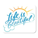 Mousepad Computer Notepad Office Positive Life is Beautiful Good Mood Optimism Clouds Sun Sunshine Happy Live Hope Home School Game Player Computer Worker Inch