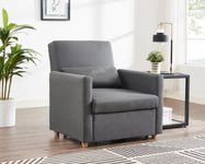 Ross Single Armchair Pull Out Sofa Bed With Chaise Feature and Matching Cushion