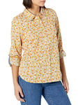 Tommy Hilfiger Button-Down Shirts for Women, Casual Tops, Floral Deep Maize/Bright White, XXL