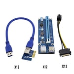 12Pack Module d'extension pcie 6-pin PCI-E PCI Express Riser avec les emplacements PCI-E 1X, 4X, 8X, 16X de la carte mère