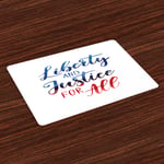 4th of July Place Mats Set of 4 Liberty Justice for All