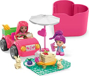 MEGA WONDER BUILDERS ​MEGA Barbie Color Reveal Building Toys, Convertible Road Trip with 2 Barbie Micro-Dolls, Accessories, 2 Pets, Color Change and 10 Surprises, HKF90