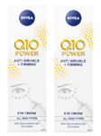2 x Nivea Q10 Power Anti-Wrinkle + Firming Eye Cream (2 x 15ml)
