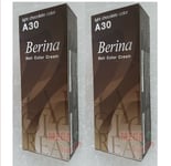 2x Berina Permanent Hair Dye Color Colour Cream # A30 Light Chocolate