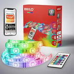 Briloner - Bande LED 5m, Bande LED Wifi, Bluetooth, RGB, App Control, Bande flex incl. télécommande, auto-adhésif, IP20, blanc, 5.000x10x3mm (LxWxH)