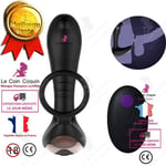 LCC® Sinae® Kraftfull vibrerande prostatastimulator + Penisring Cockring 7 Frequency Vibrator Sexleksak Sexleksaker för män Par Sexleksaker (svart