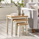 Eden Nest of 3 Tables Oak Cream