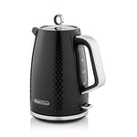 Swan SK14016BLK Elegance Cordless Kettle, Sleek Textured Gloss Finish with Rapid Boil and Boil Dry Protection, 1.7 Litres, 3000W, Black