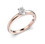 Festive Selena oval enstens diamantring rosevitguld 0,30 ct 683-030-PV