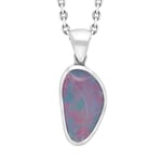 Sterling Silver Opal Doublet Abstract Necklace D