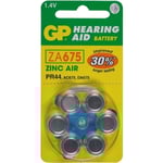 Hörapparatsbatterier blå | GP PR44 | 6-pack