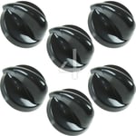 6 x Black Oven Knob Hob Dial Cooker Flame Burner Switch For Belling