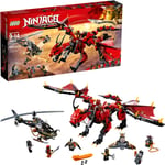 LEGO NINJAGO Masters of Spinjitzu: Firstbourne 70653 Ninja Toy Building Kit with Red Dragon Figure, Minifigures and a Helicopter (882 Pieces)