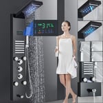 Shower Panel Column Tower Stainless Steel LED Body Massage Jets Bathroom Mixer