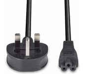 3m Power Cord - UK Plug to C5 Clover Leaf CloverLeaf Lead Cable
