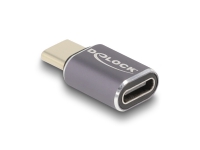 Delock - USB-adapter - 24 pin USB-C (hane) till 24 pin USB-C (hona) - USB 3.2 / Thunderbolt 3 / DisplayPort 1.4 - 20 V - 5 A - USB-strömförsörjning (100W), Stöd för Power Delivery 3.0, upp till 40 Gbps dataöverföringshastighet - antracit
