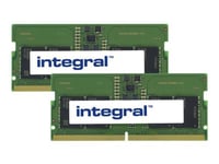Integral - DDR5 - kit - 16 Go: 2 x 8 Go - SO DIMM 262 broches - 4800 MHz / PC5-38400 - CL40 - 1.1 V - mémoire sans tampon - non ECC