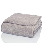 Glart Couverture en laine Cosy XL 150x200 cm en gris chiné comme couverture de canapé, couverture de canapé ou couvre-lit. Extra moelleux et doux. Idéal pour canapé et chambre d'enfant